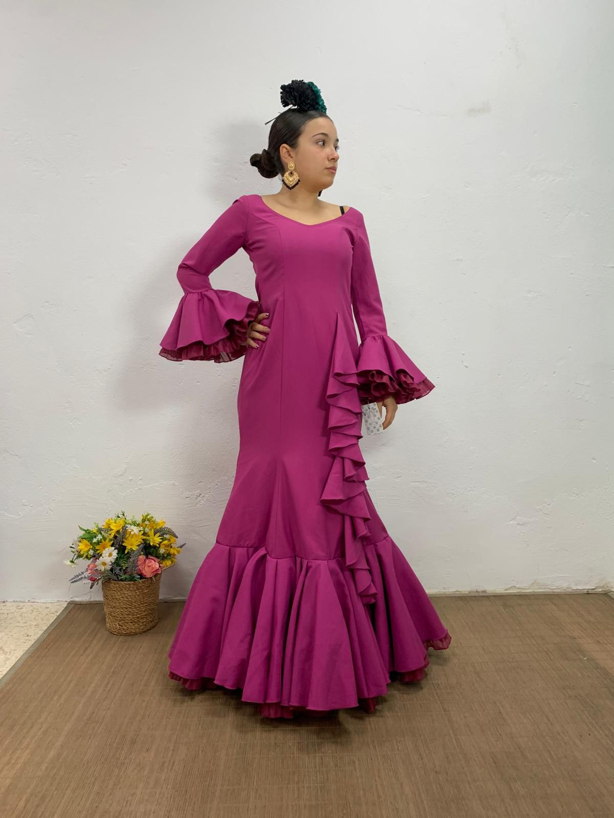 VESTIDO CASCADA BUGANVILLA CON TULL BUGANVILLA Y TULL ROSITA - Imagen 2