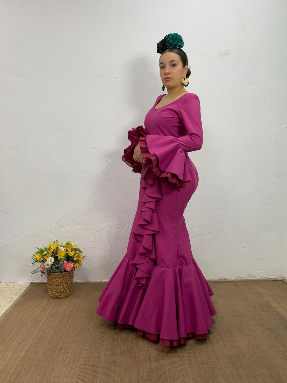 VESTIDO CASCADA BUGANVILLA CON TULL BUGANVILLA Y TULL ROSITA - Imagen 3