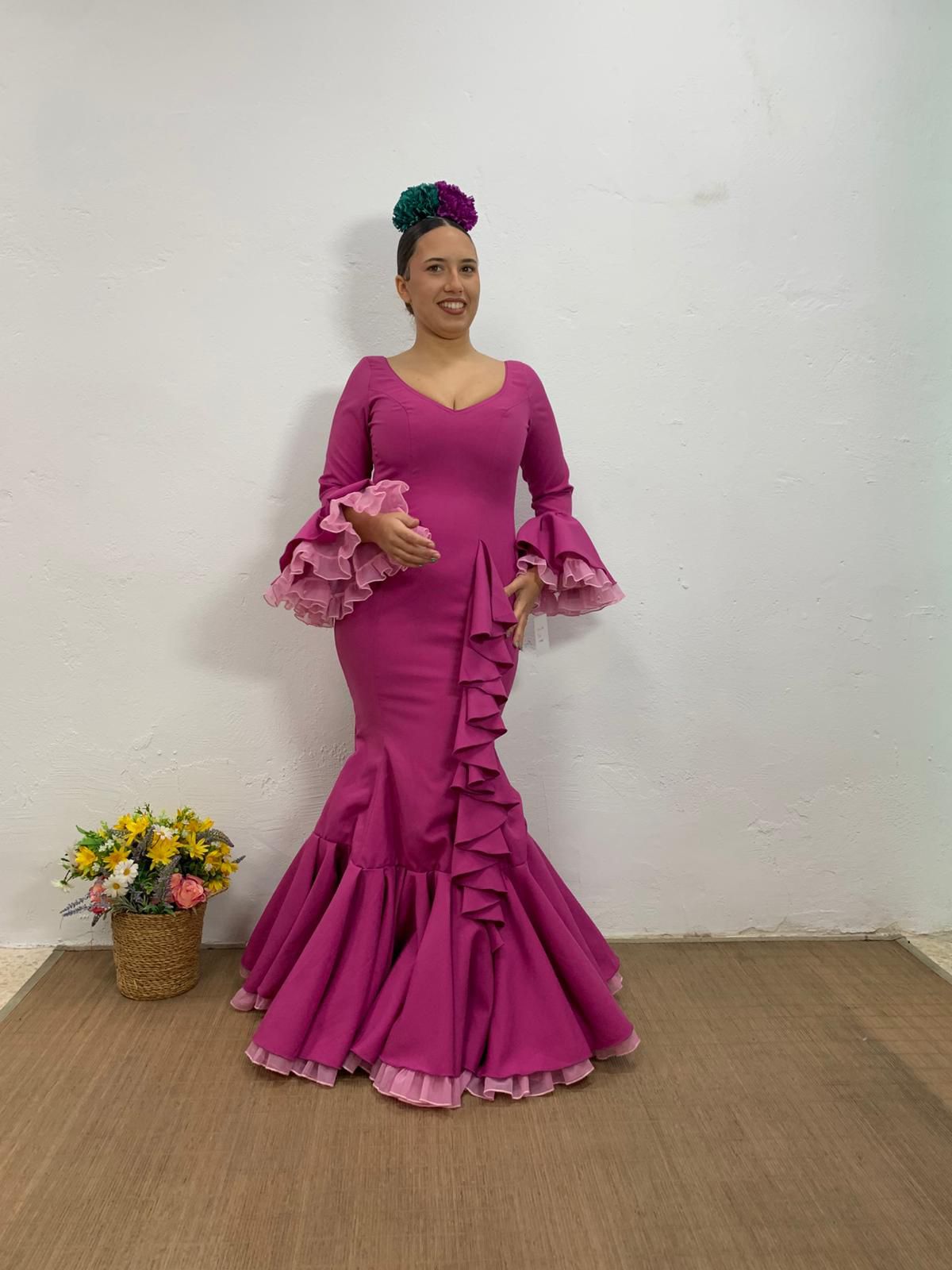 VESTIDO CASCADA BUGANVILLA CON TULL BUGANVILLA Y TULL ROSITA - Imagen 5