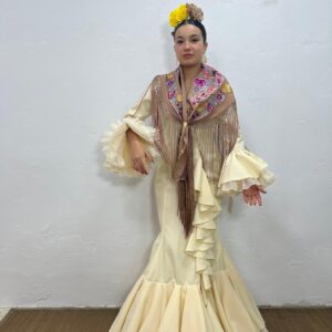 VESTIDO CASCADA BEIG TULL BEIG