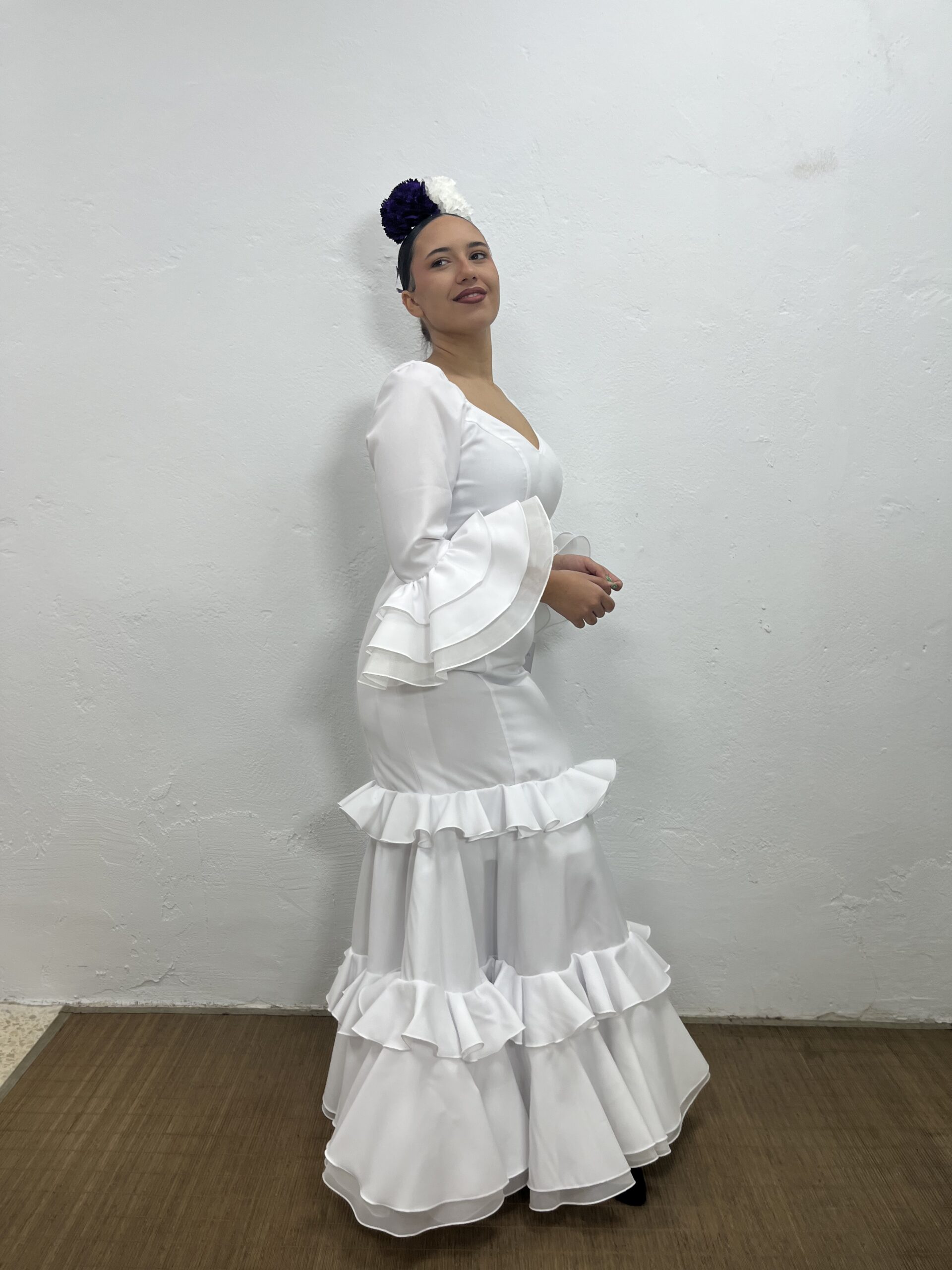 VESTIDO BLANCO NUCLEAR LISO Y CON LUNAR - Imagen 2