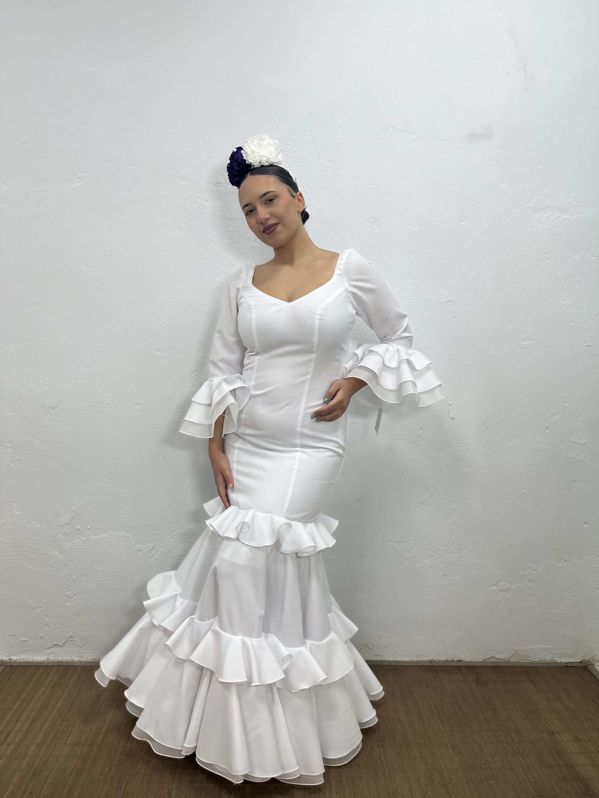 VESTIDO BLANCO NUCLEAR LISO Y CON LUNAR - Imagen 4