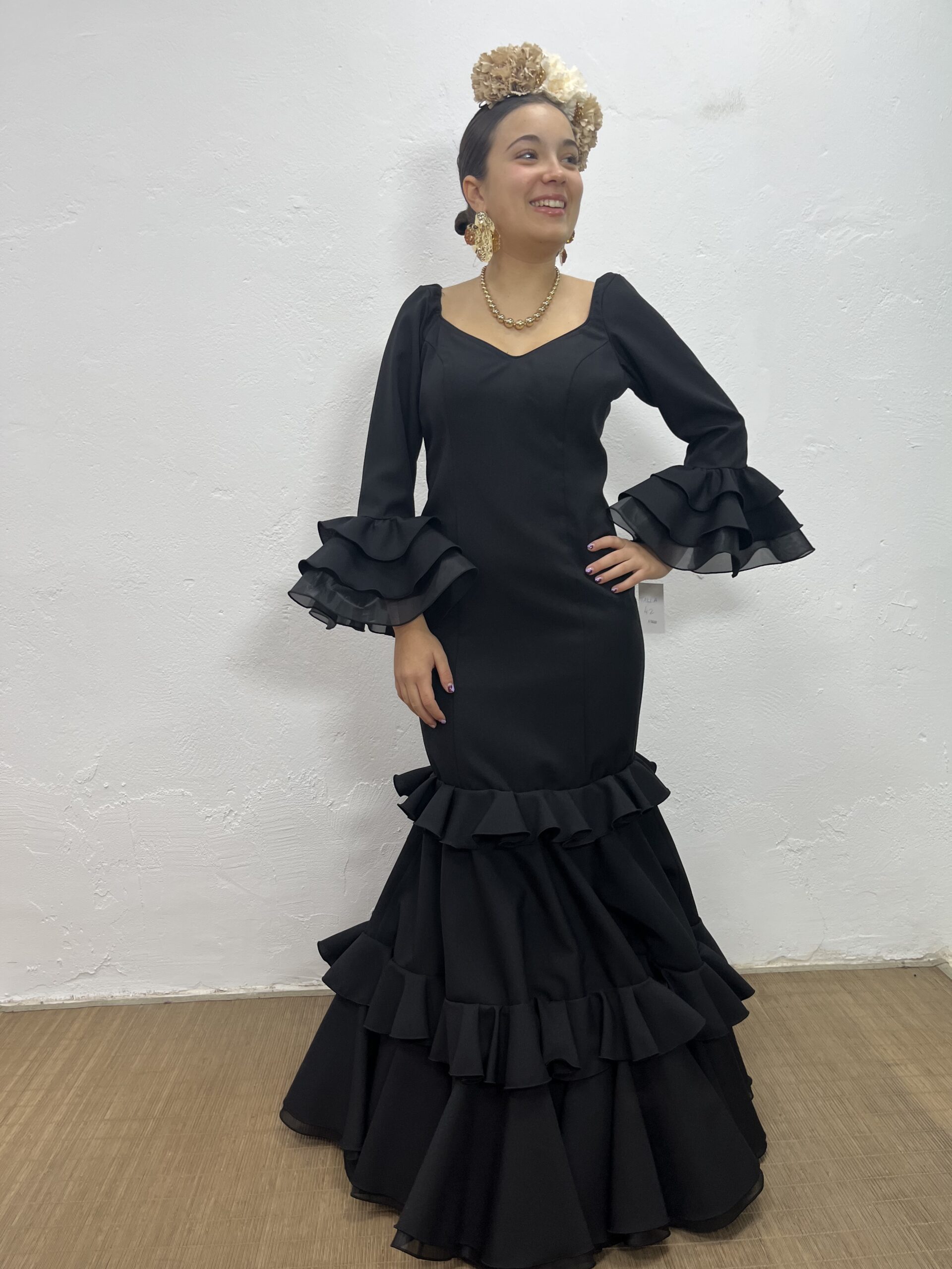 VESTIDO NEGRO LISO O LUNAR BLANCO - Imagen 7