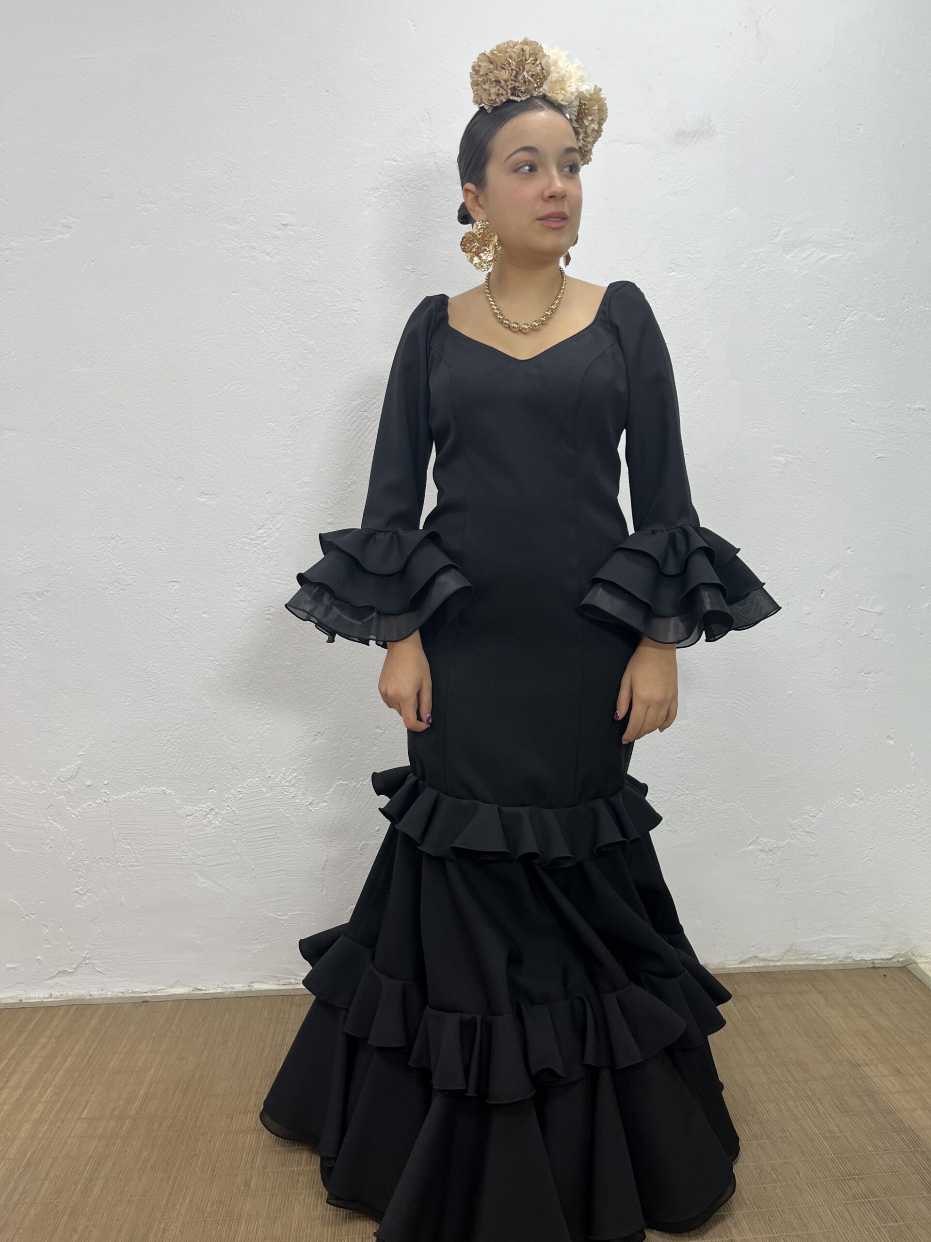 VESTIDO NEGRO LISO O LUNAR BLANCO - Imagen 6