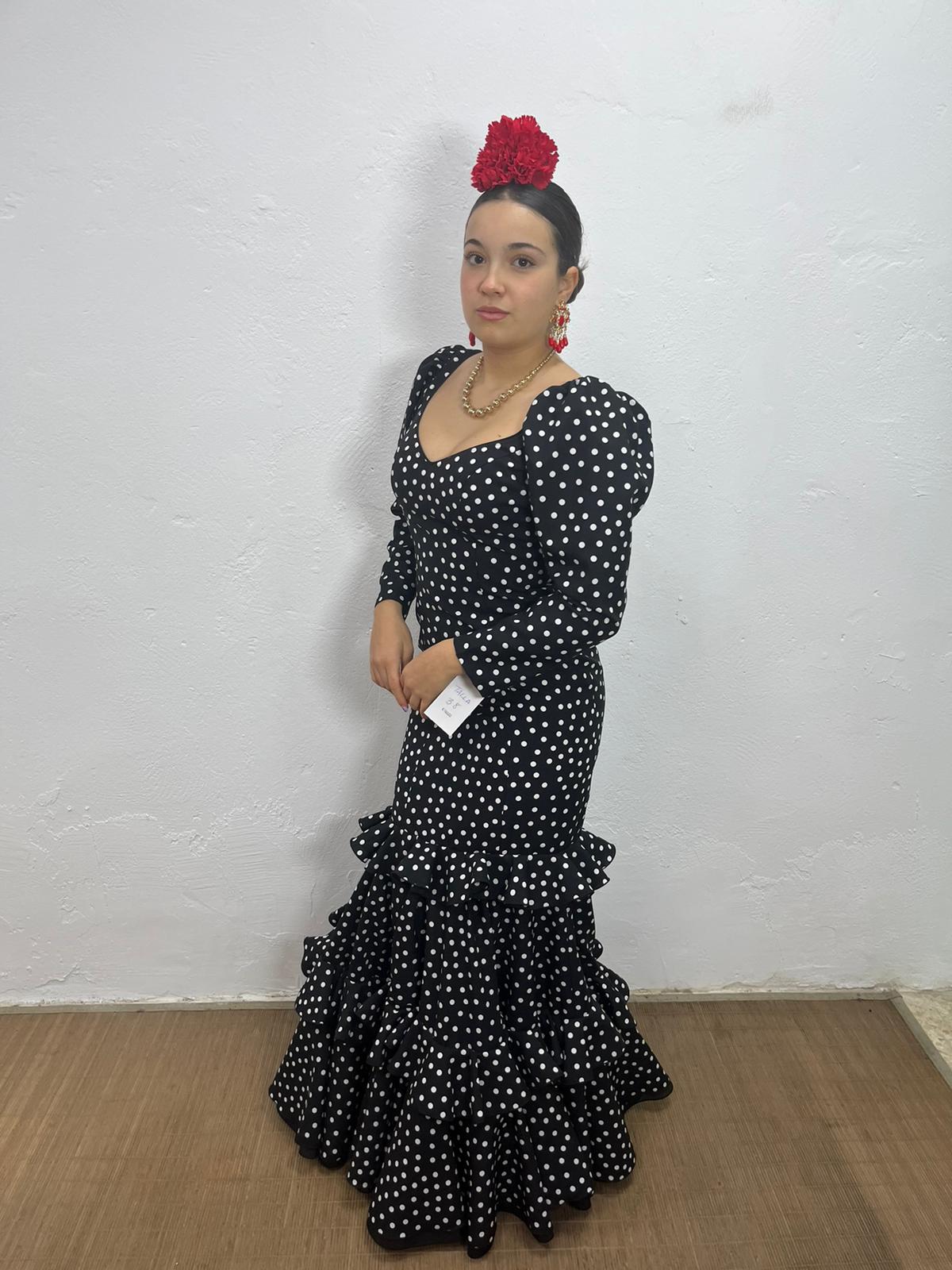 VESTIDO NEGRO LISO O LUNAR BLANCO - Imagen 2