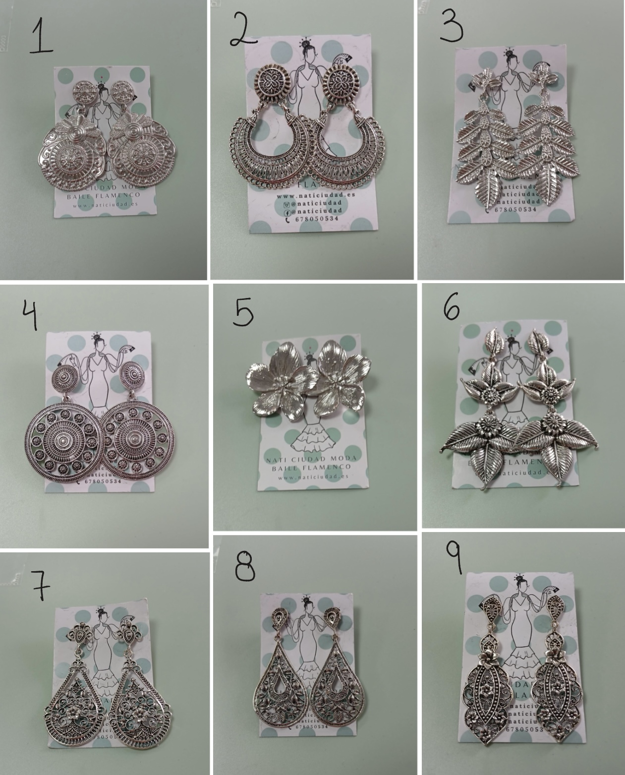 PENDIENTES COLOR PLATA